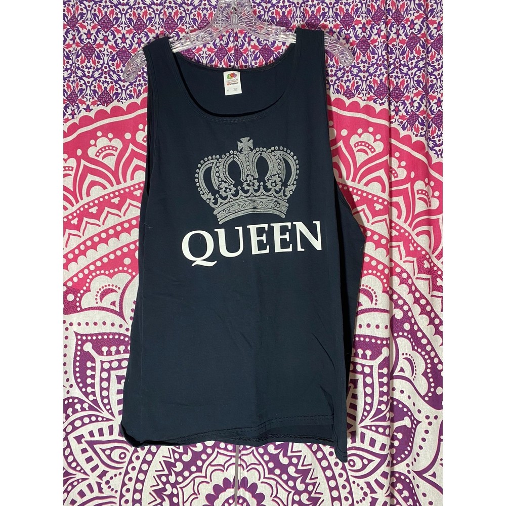 Queen Crown Tank Top Black Gold Womens XL